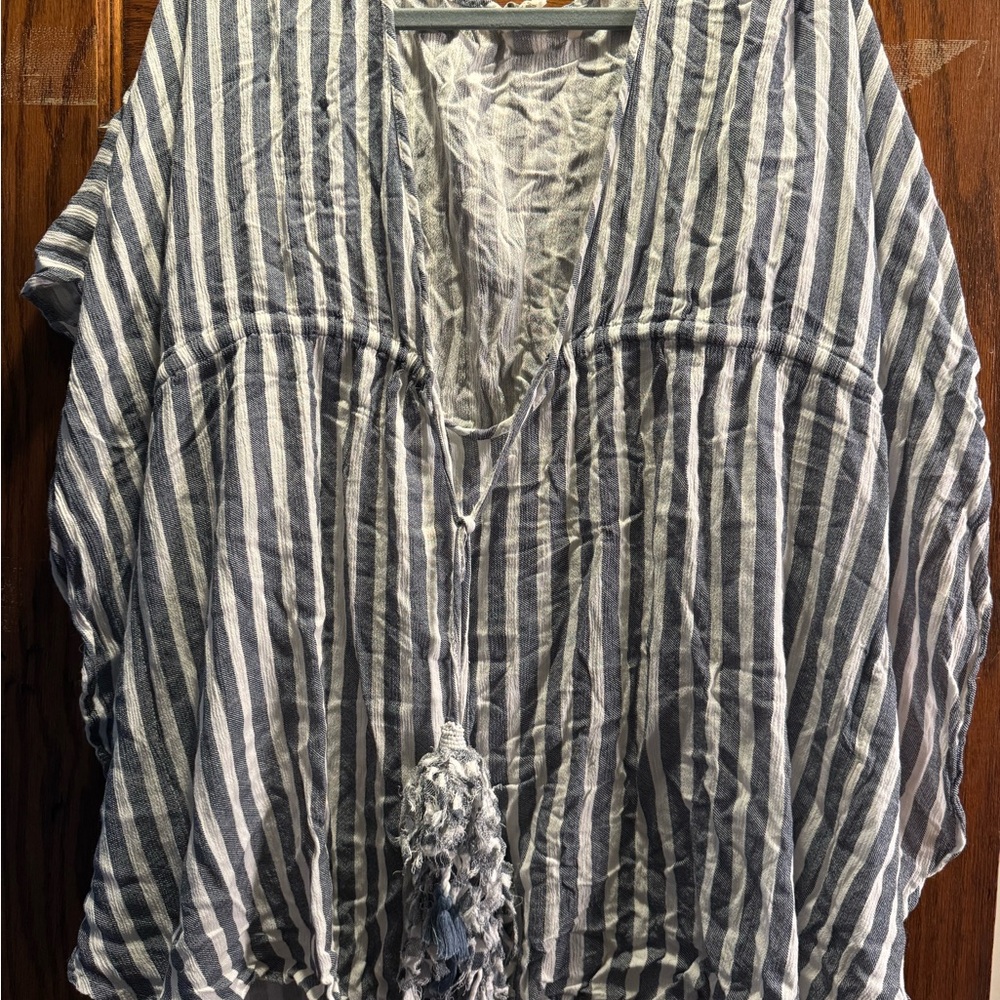 Violet Kay Black and White Tie Front swim cover up